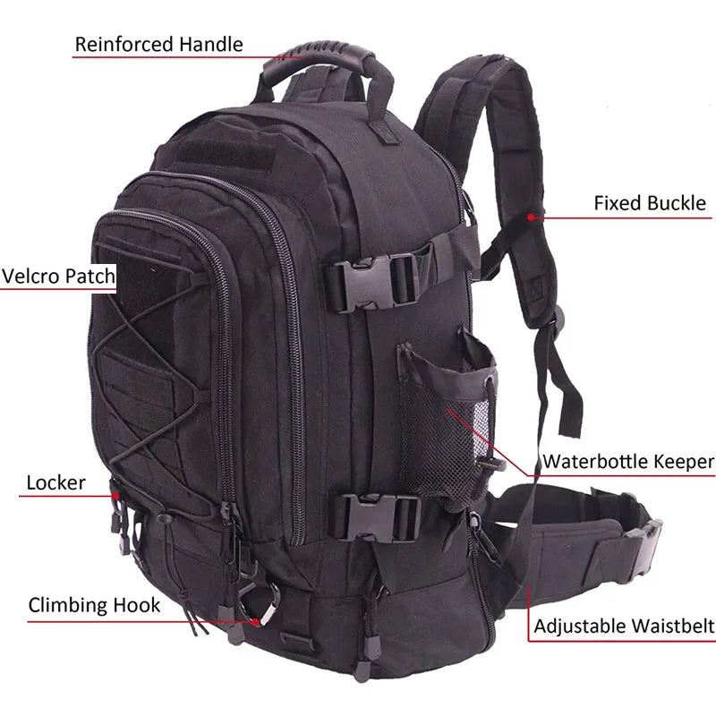 LQARMY Military Tactical Backpack Molle Rucksack Outdoors
