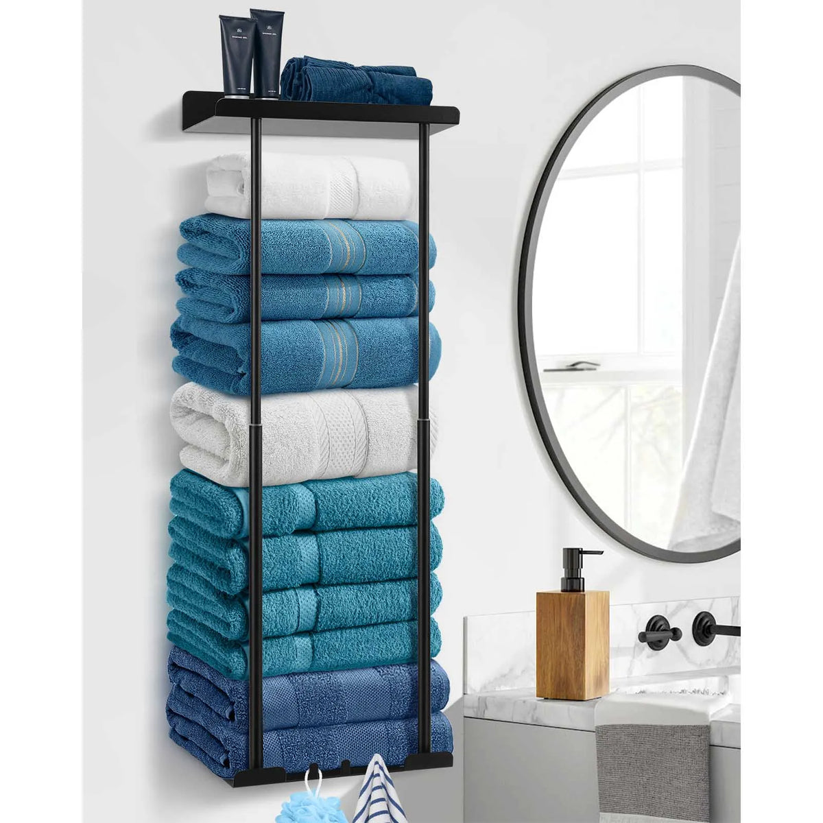 Double Stainless Steel Wall Mounted Bathroom Towel Rack