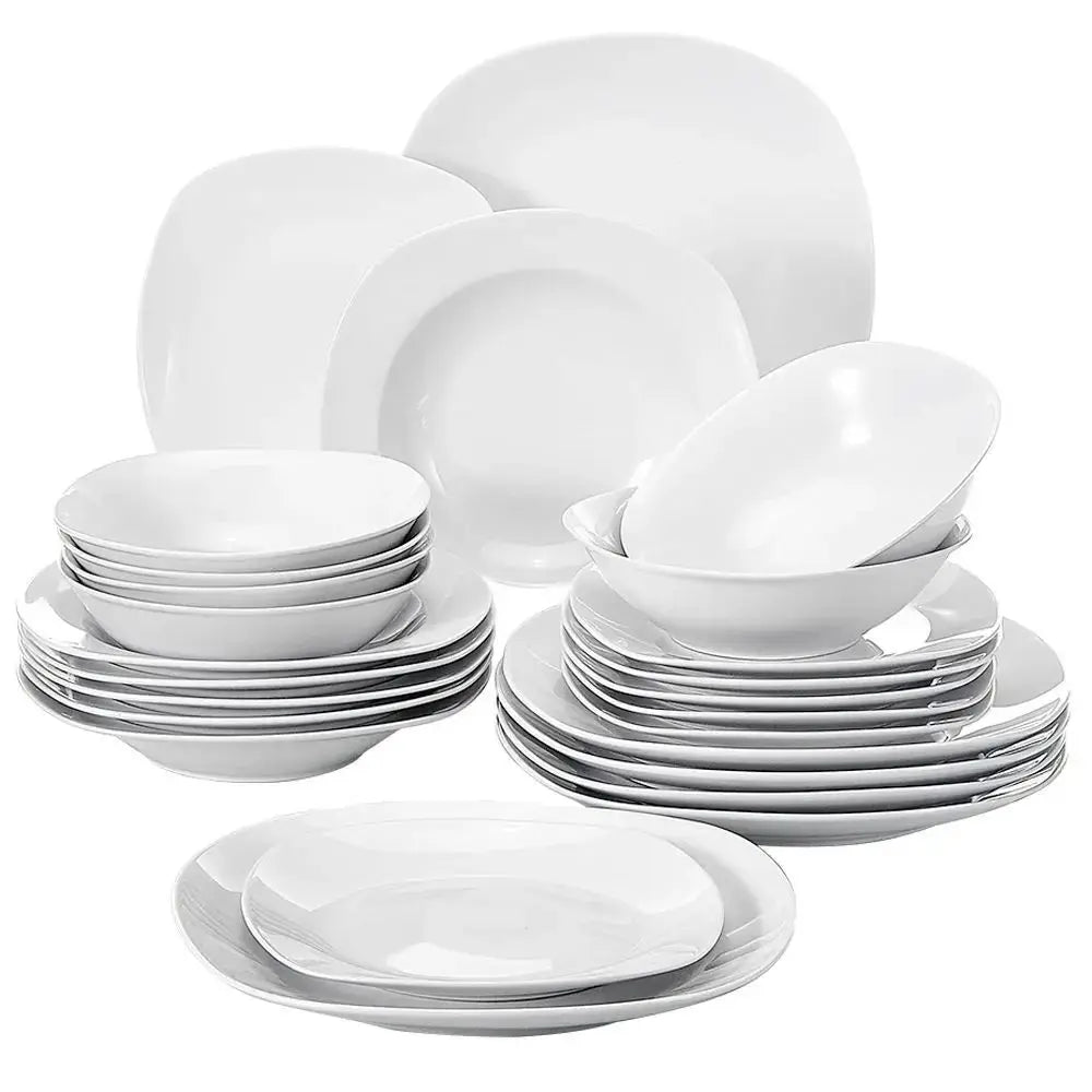 Malacasa Elisa Ceramic Porcelain Dinnerware Set For Home Dining