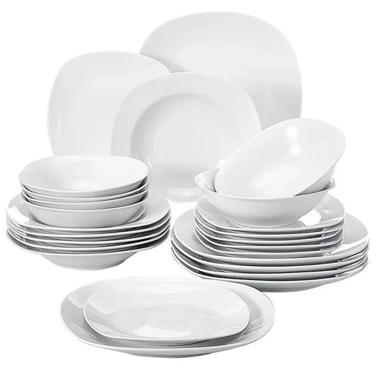 Malacasa Elisa Ceramic Porcelain Dinnerware Set For Home Dining