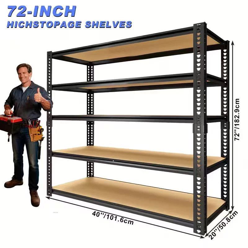 SARENZOON Heavy Duty Metal Storage Rack Adjustable Garage Shelving