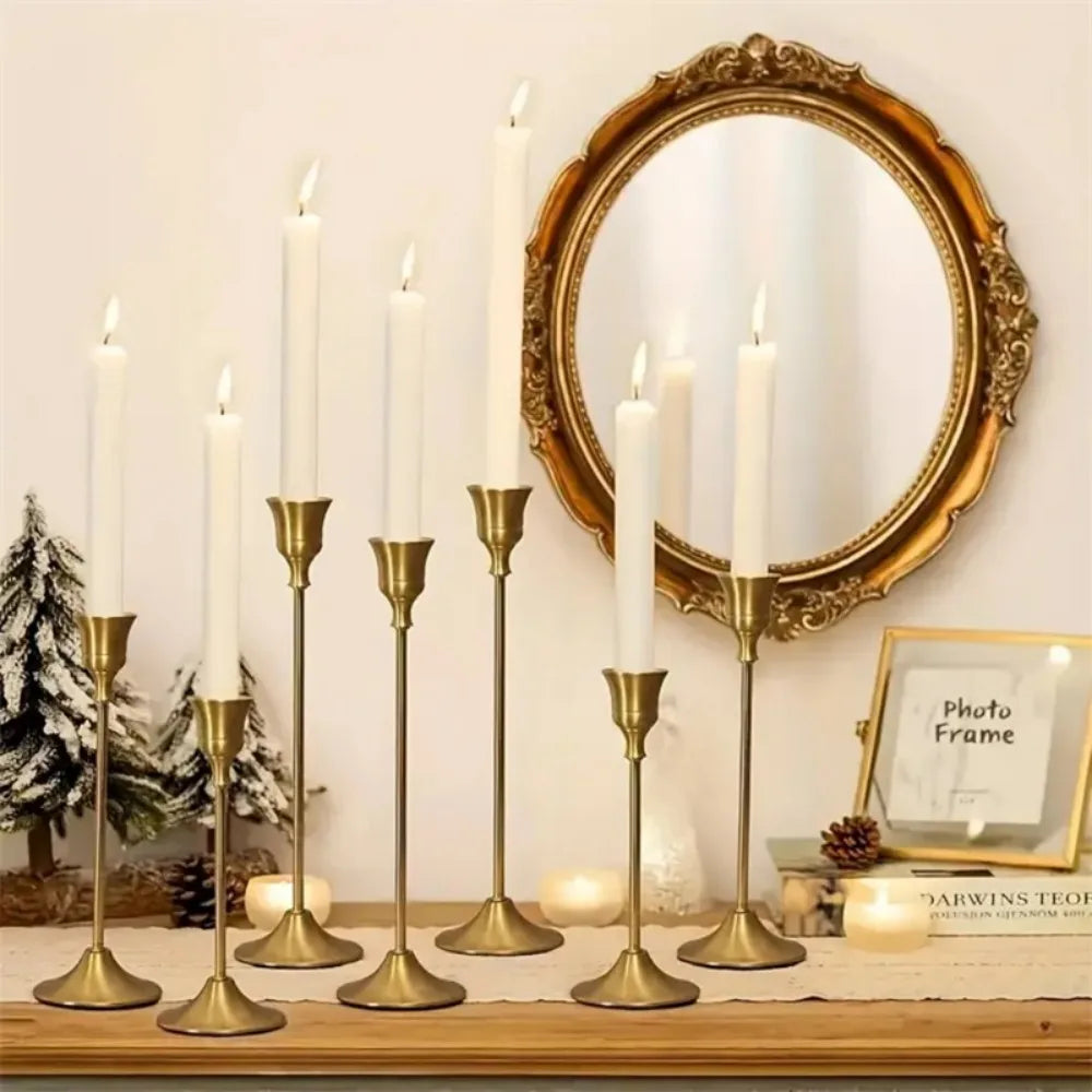Romantic European Metal Taper Candle Holders Home Wedding Decor