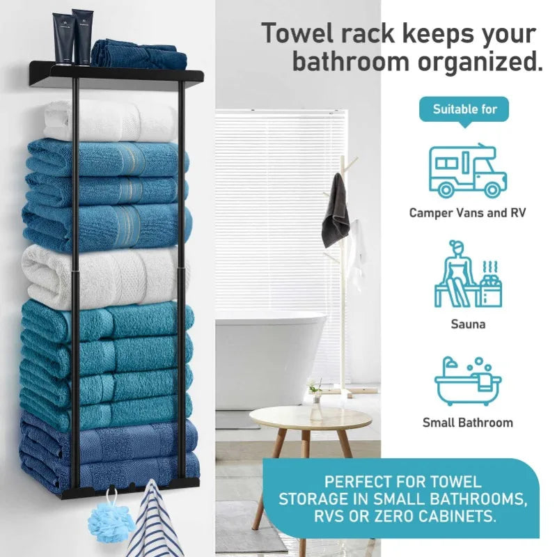 Double Stainless Steel Wall Mounted Bathroom Towel Rack