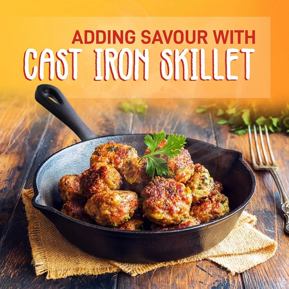 AEDG Cast Iron Skillet Set Three Piece Pre Seasoned Pans