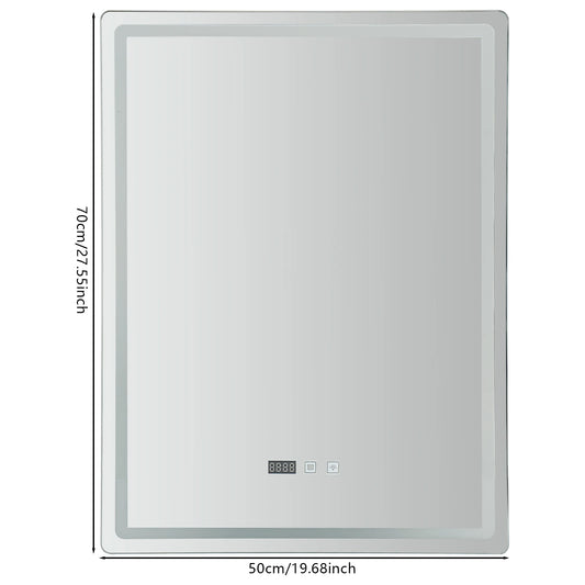 Dimmable LED Bathroom Mirror With Display Demist Touch IP54 Waterproof