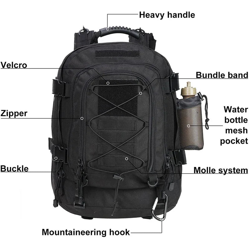 LQARMY Military Tactical Backpack Molle Rucksack Outdoors