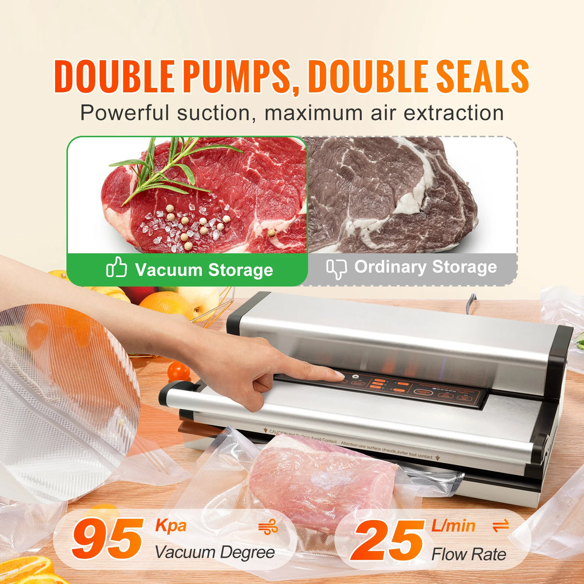 Commercial Vacuum Sealer Machine Multifunction Automatic Bag Roll Cutter