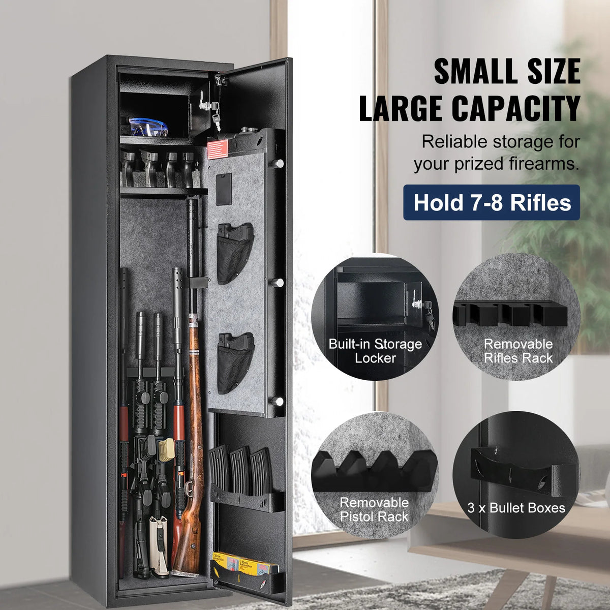 SucceBuy Digital Keypad Gun Safe Cabinet For Long Guns And Pistols