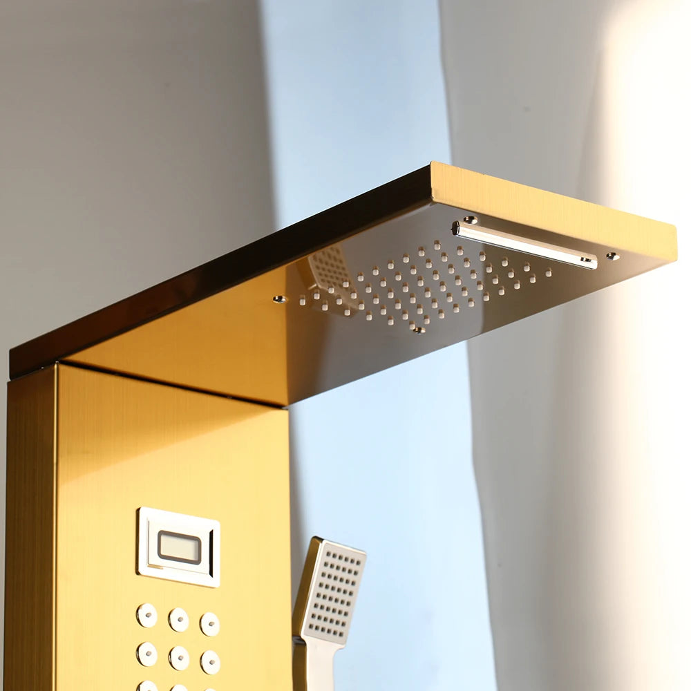 Mekkhala Multifunctional Brass Shower Panel Tower With Massage Jets