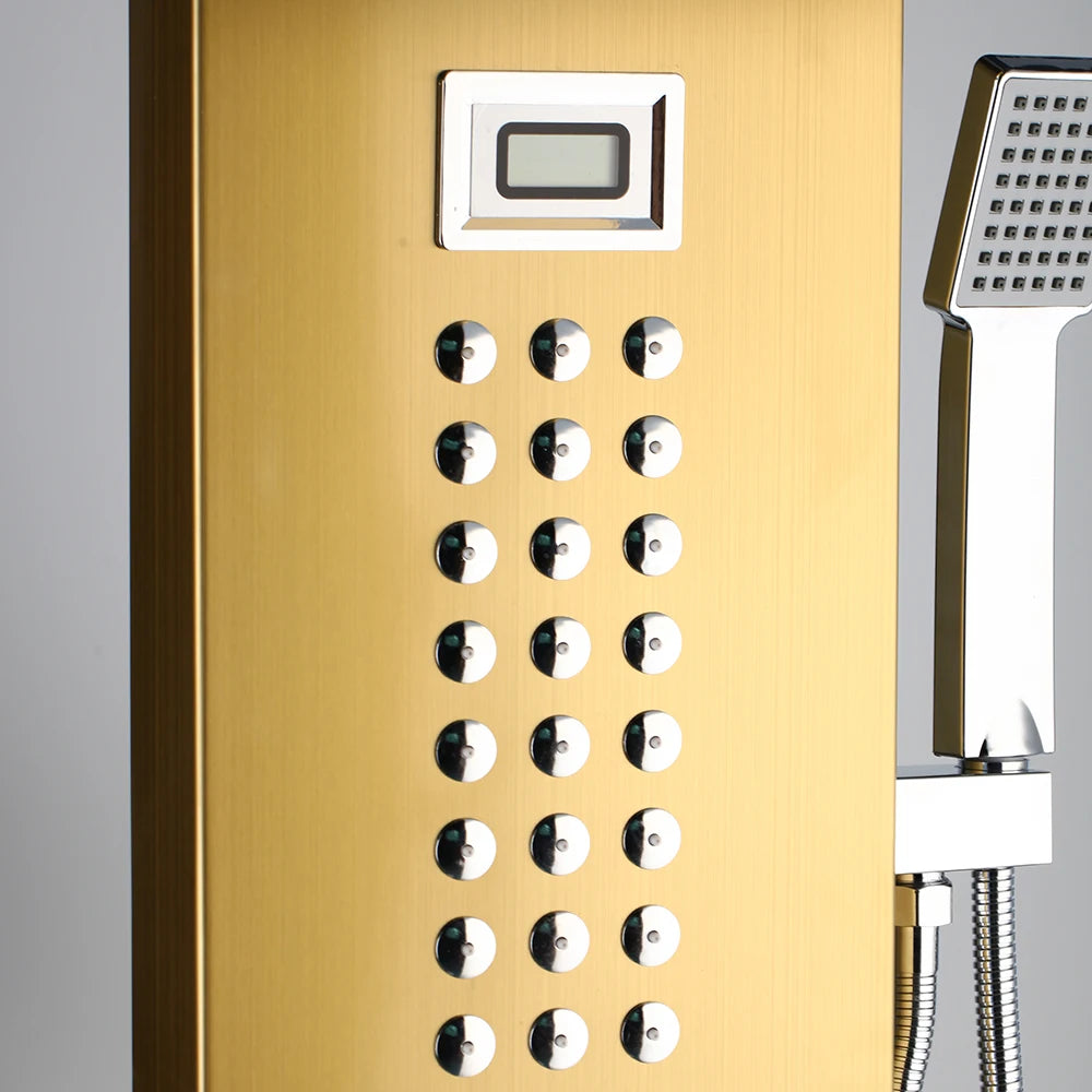 Mekkhala Multifunctional Brass Shower Panel Tower With Massage Jets