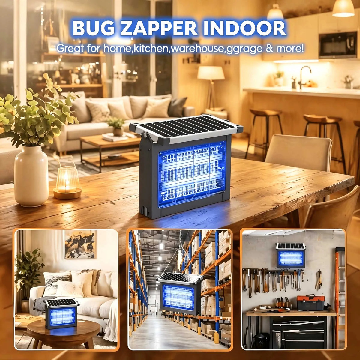Solar Bug Zapper 4500V Outdoor Mosquito Zapper With Panel Sensor