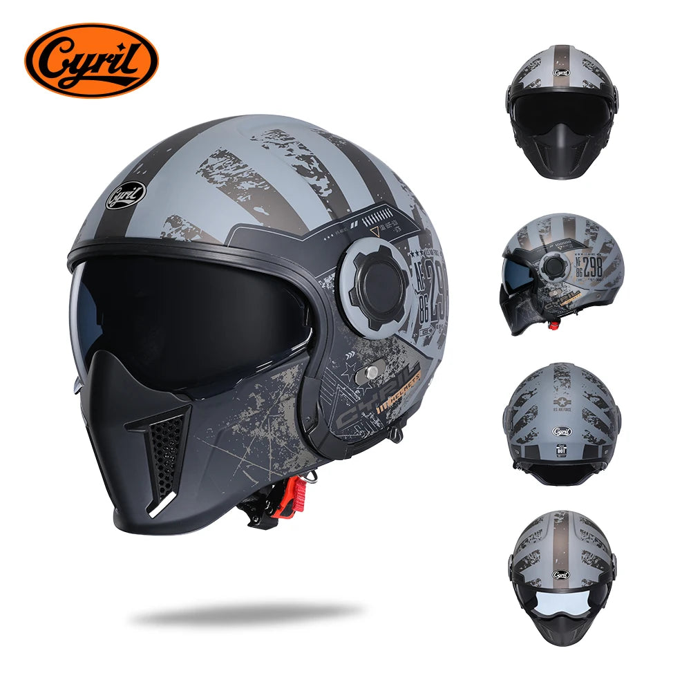 Cyril OP12A Modular Full Face Motorcycle Helmet With Dual Lens