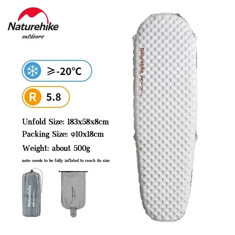 Naturehike Inflatable Ultralight Sleeping Pad High R Value For Camping