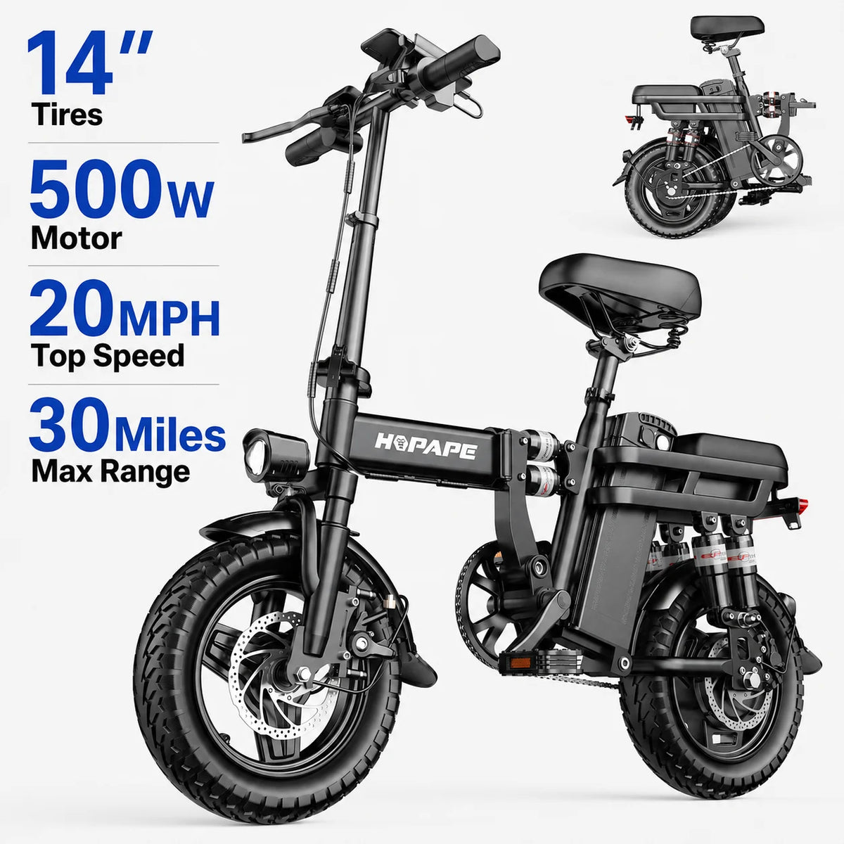 Eoeotwo Heavy Duty Ebike With Front Suspension And Rear Rack