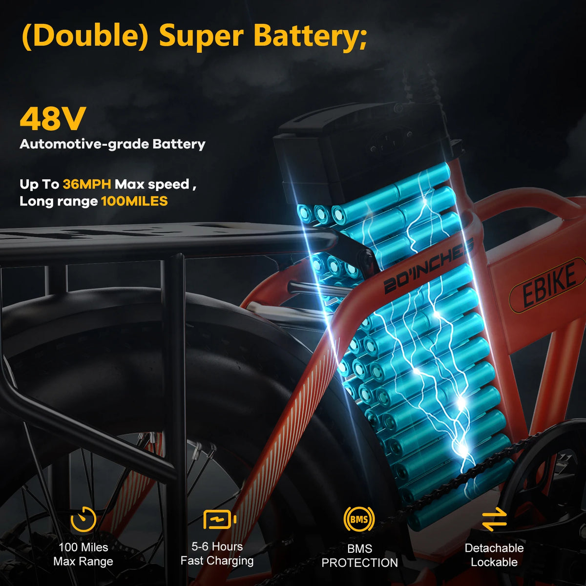 CYBERVELO EK4 Folding 1000W Electric Bike 48V Battery