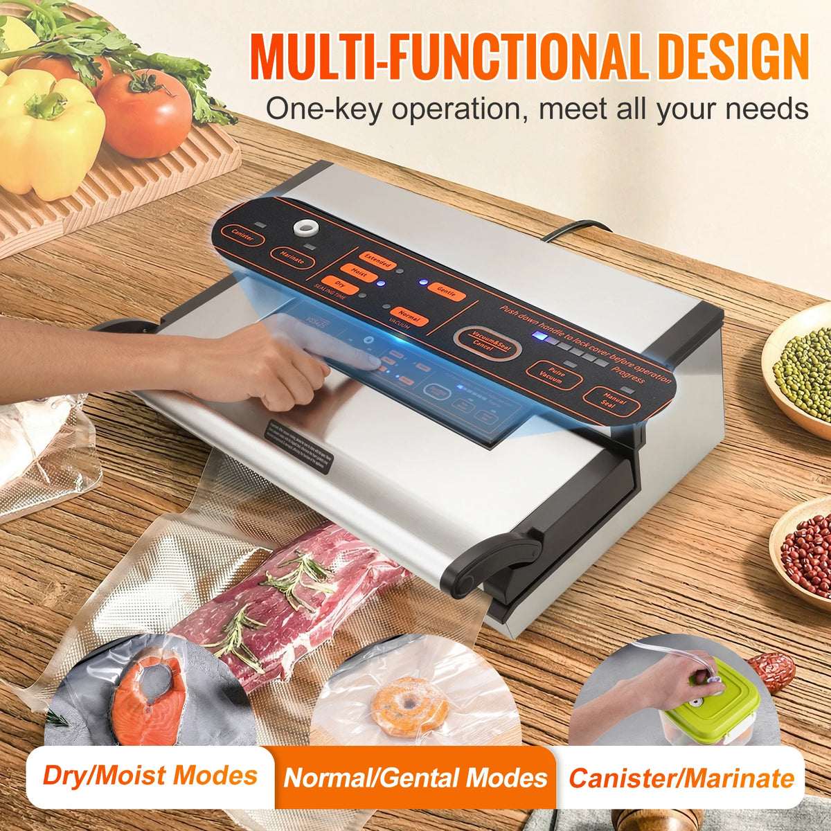 Commercial Vacuum Sealer Machine Multifunction Automatic Bag Roll Cutter