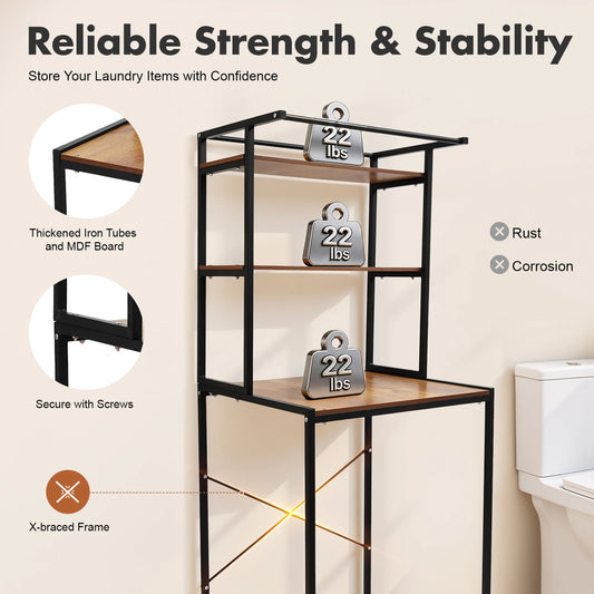 Bymaocar 3 Tier Washing Machine Rack Stand Organizer