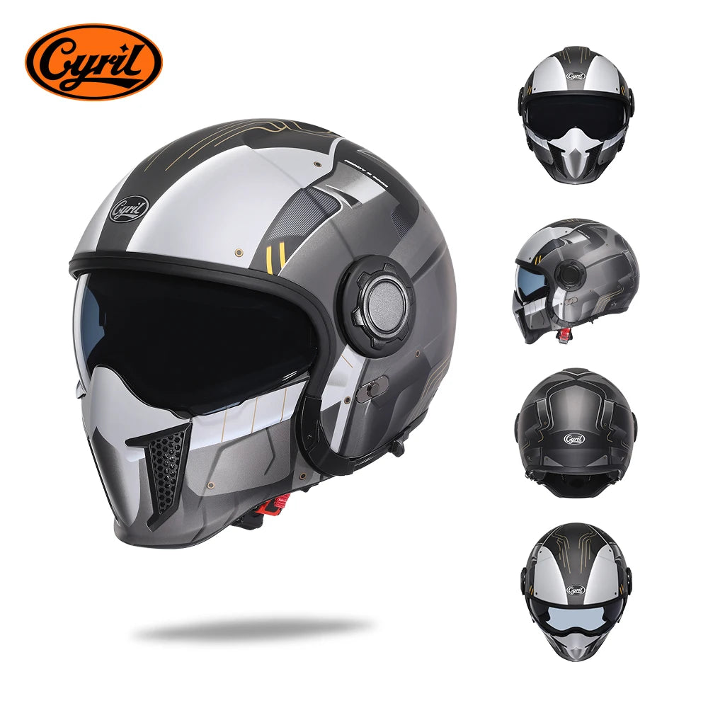 Cyril OP12A Modular Full Face Motorcycle Helmet With Dual Lens