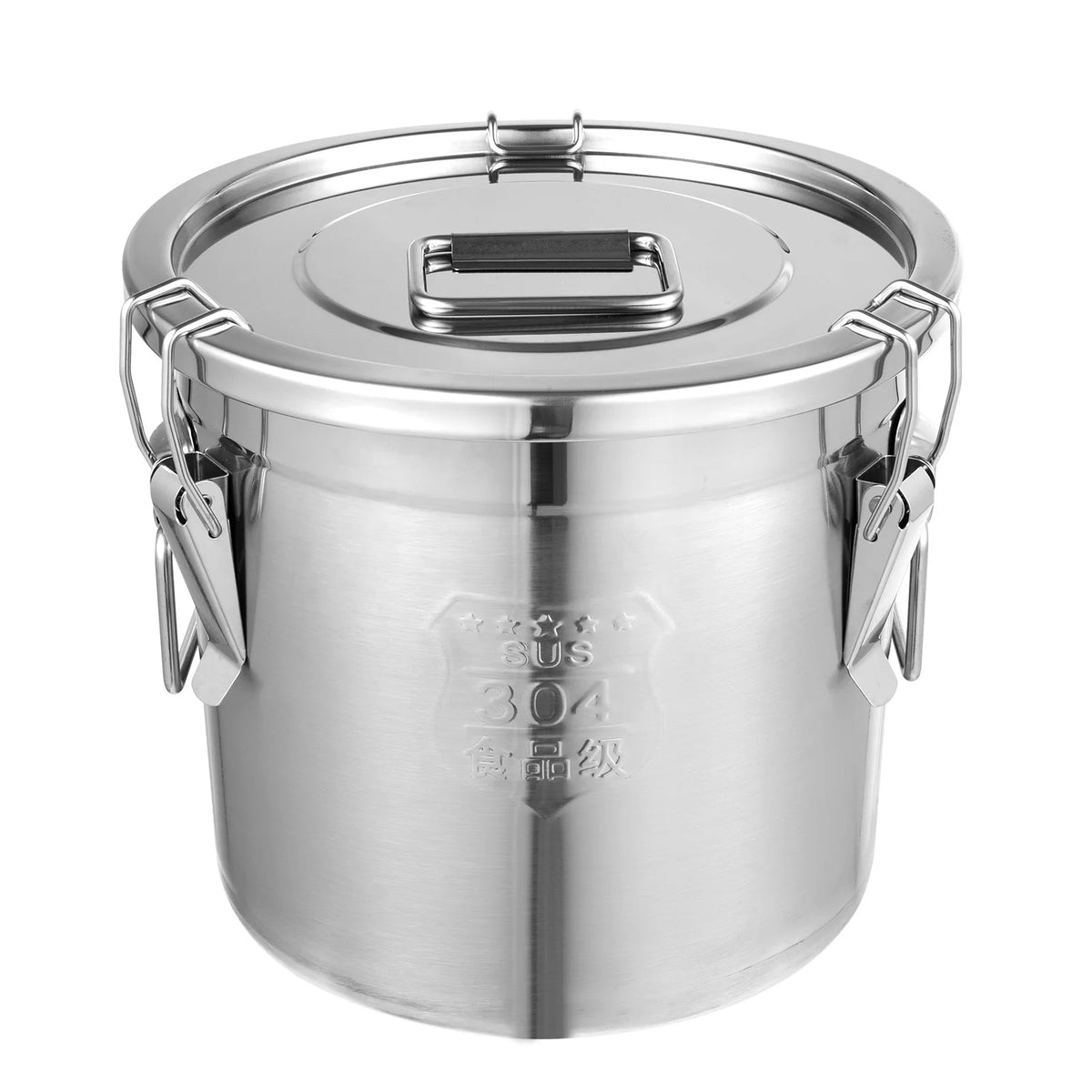 Food Grade Stainless Steel Storage Bucket With Lids Locking Clamps