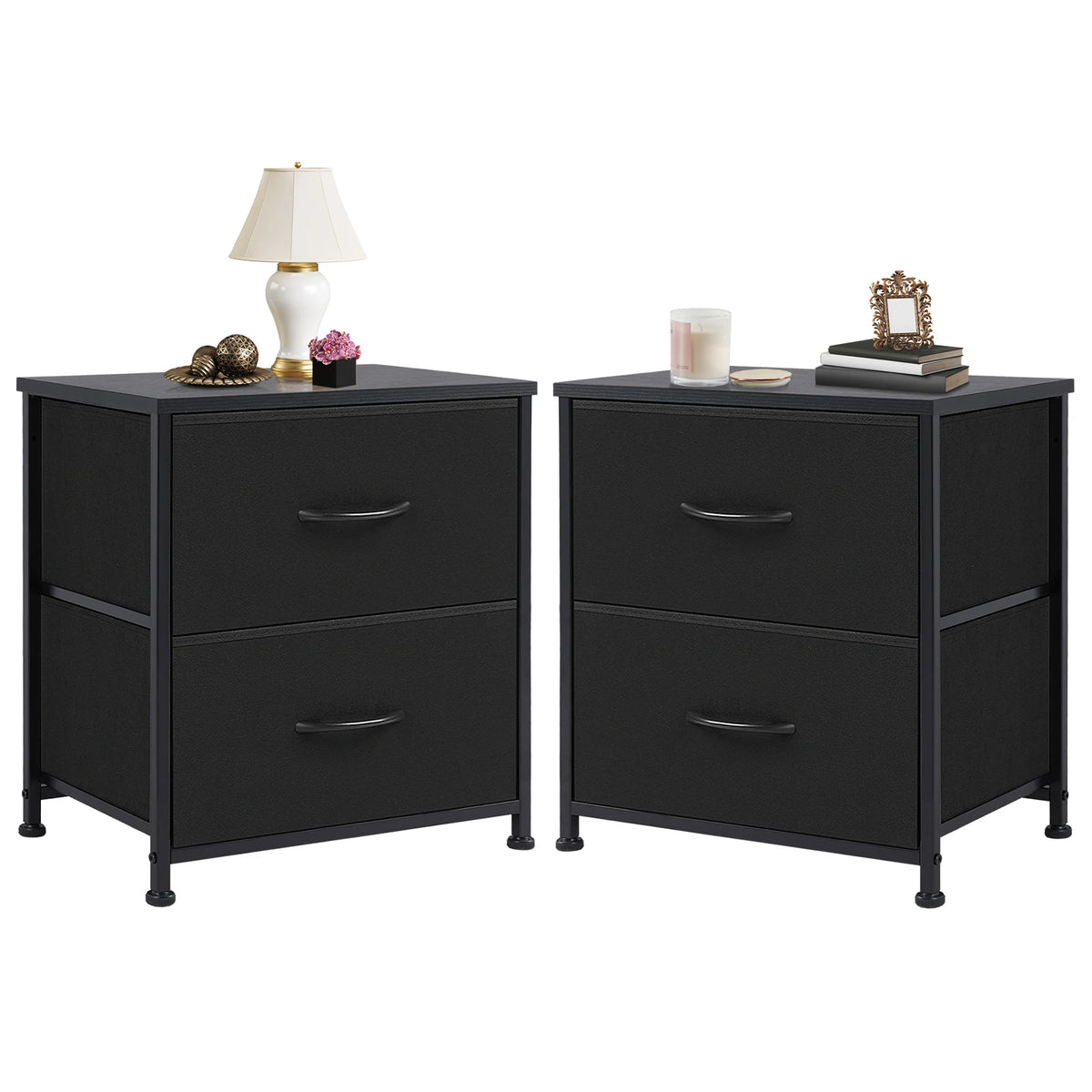 JHK Minimalist Nightstand Bedside Table With Storage Drawers