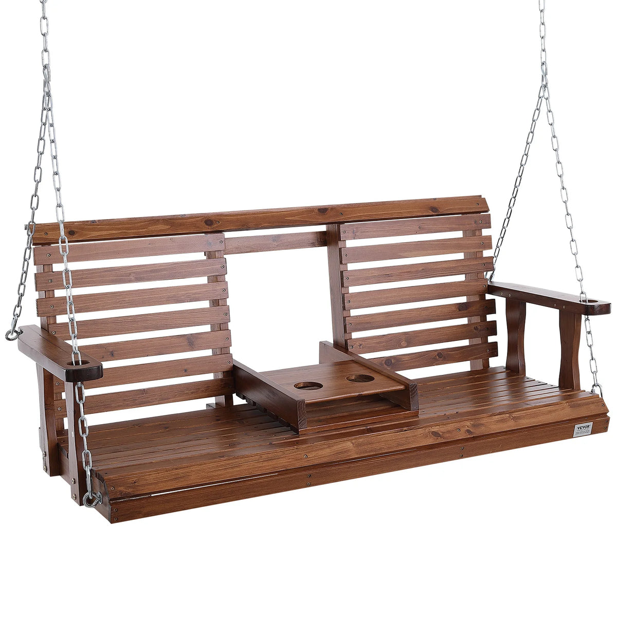 SucceBuy Wooden Porch Swing 5 Ft Strong Load Capacity