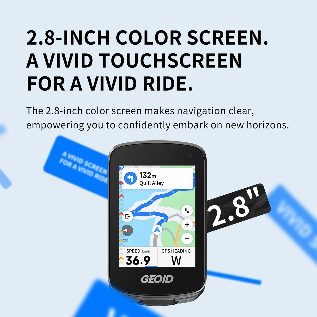 GEOID Wireless Bike Computer With Touchscreen And Map Navigation