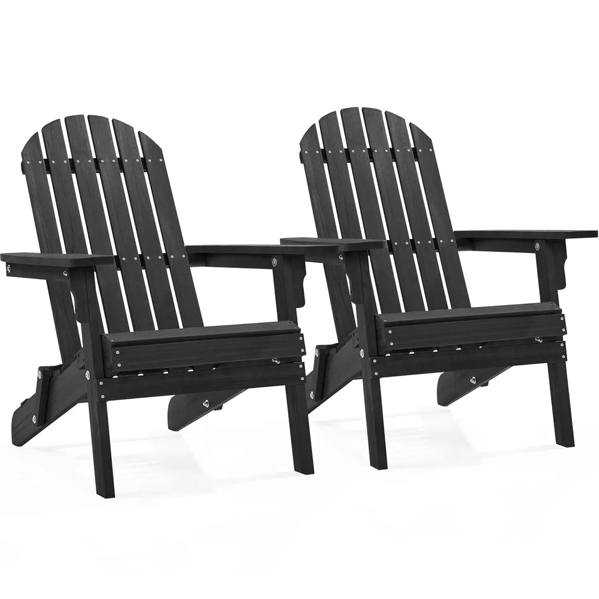 Folding Adirondack Chairs Set of 2 Weather Resistant Fir Wood