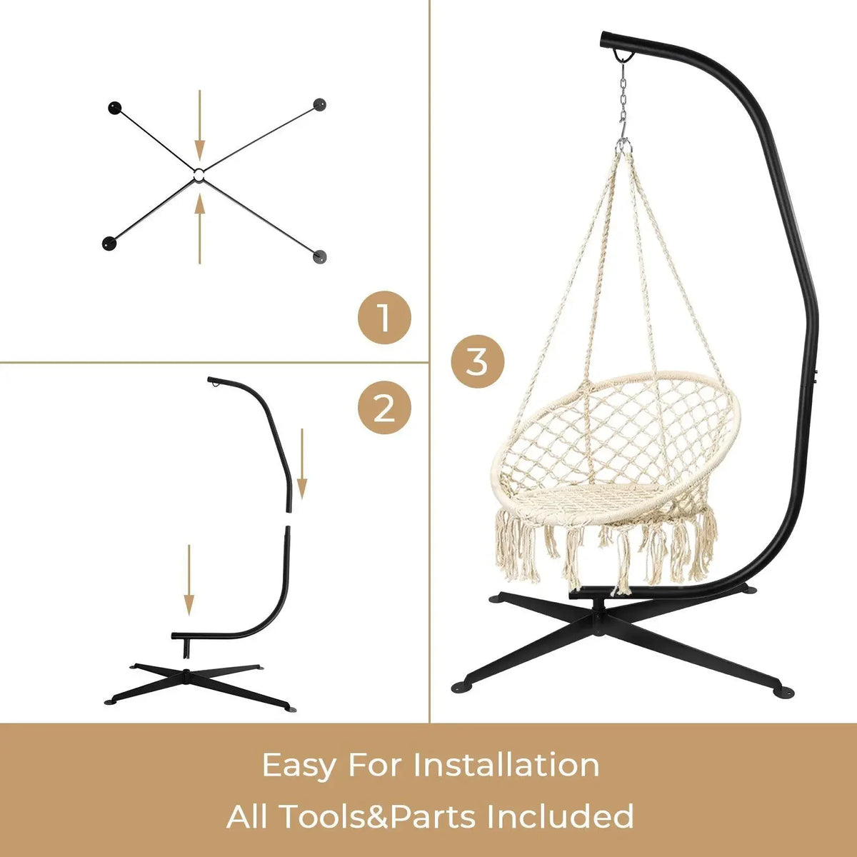 Homfa 330 Lb Heavy Duty Metal C Stands Hanging Chair