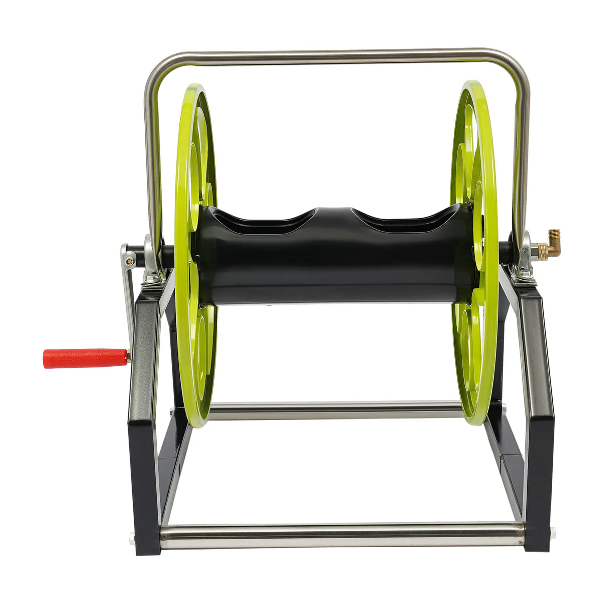 Garden Hose Reel Metal With 360 Degree Swivel Nozzle And Crank Handle
