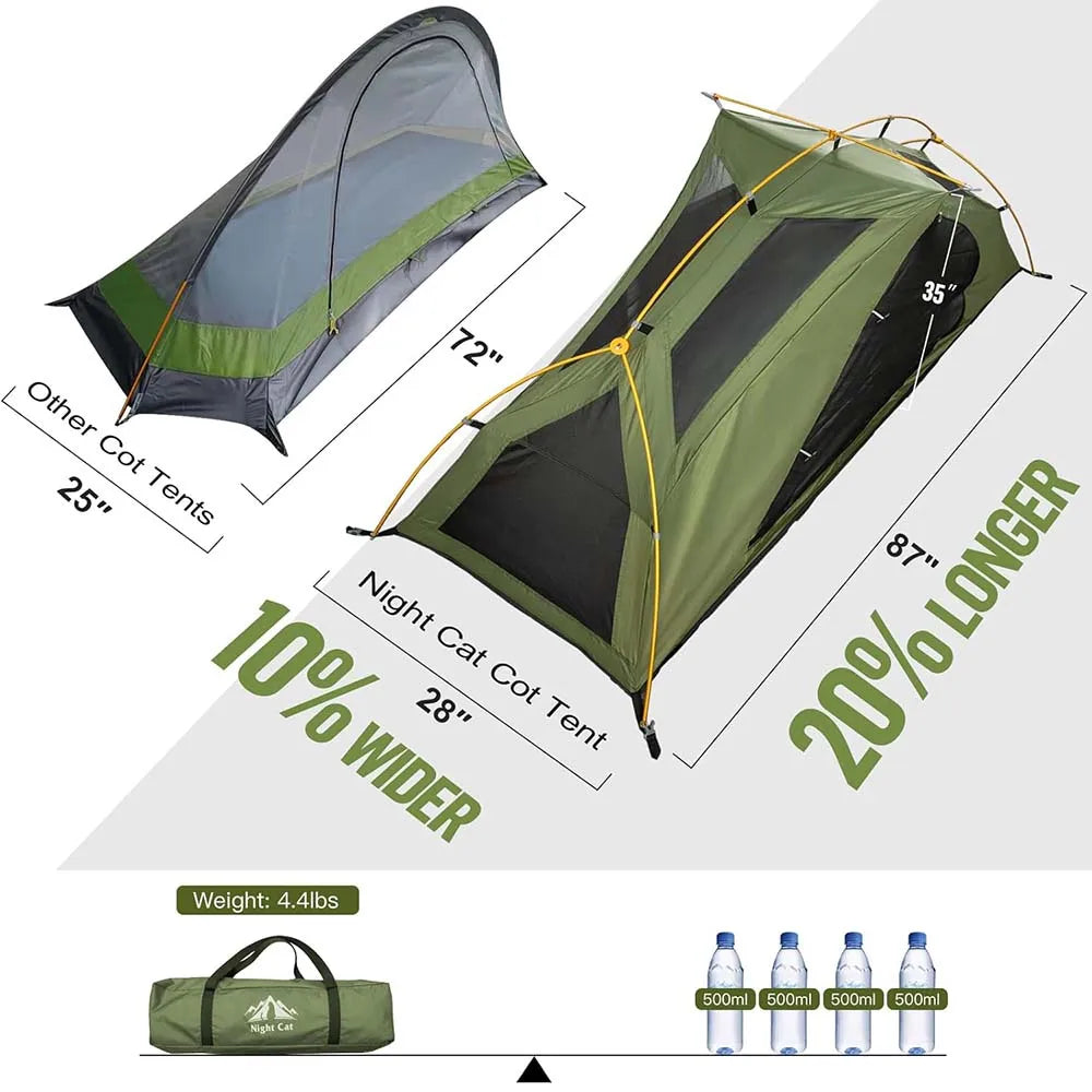 Night Cat Elevated Camping Cot Tent Heavy Duty Off Ground