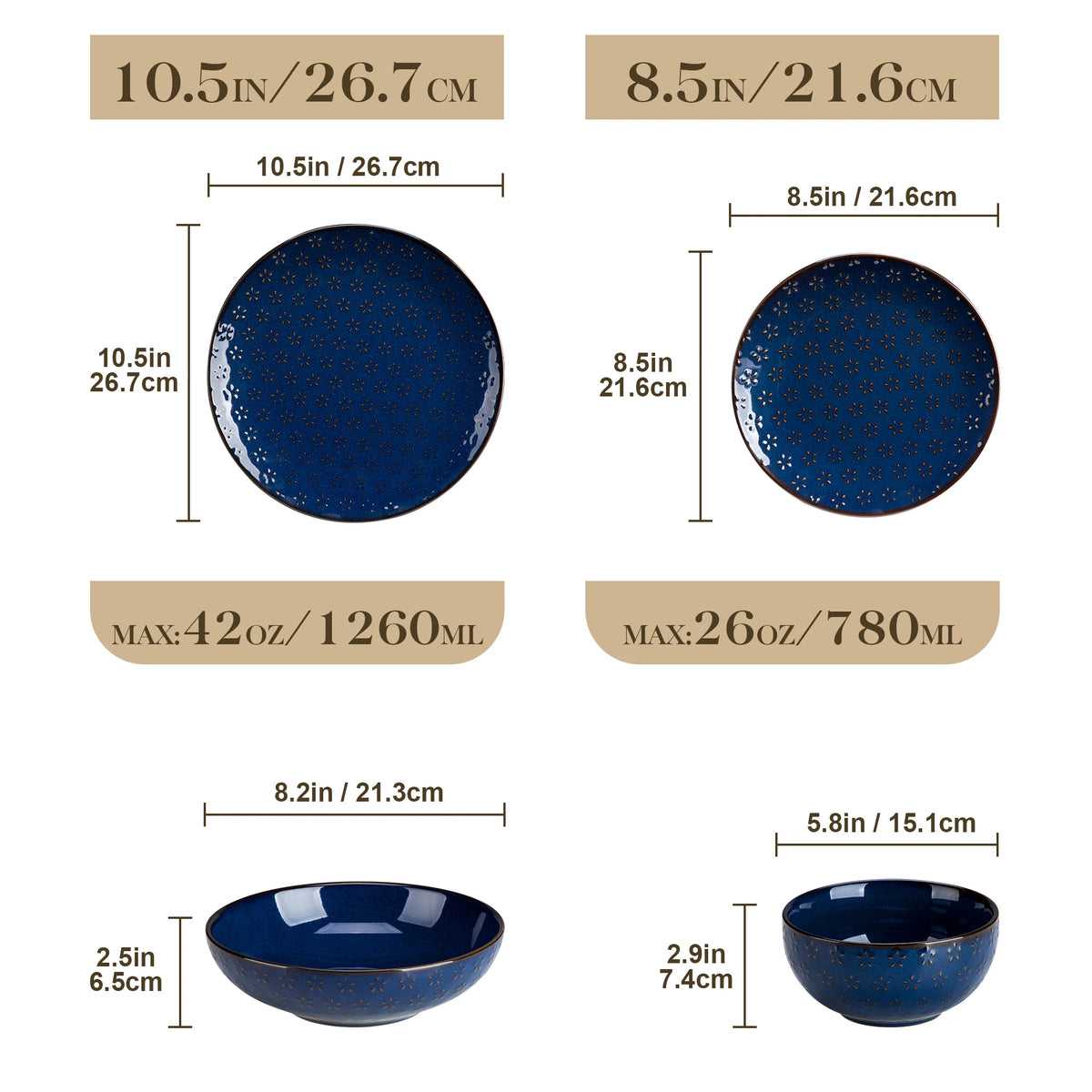 Malacasa Floral Porcelain Dinnerware Set For Home Dining Room