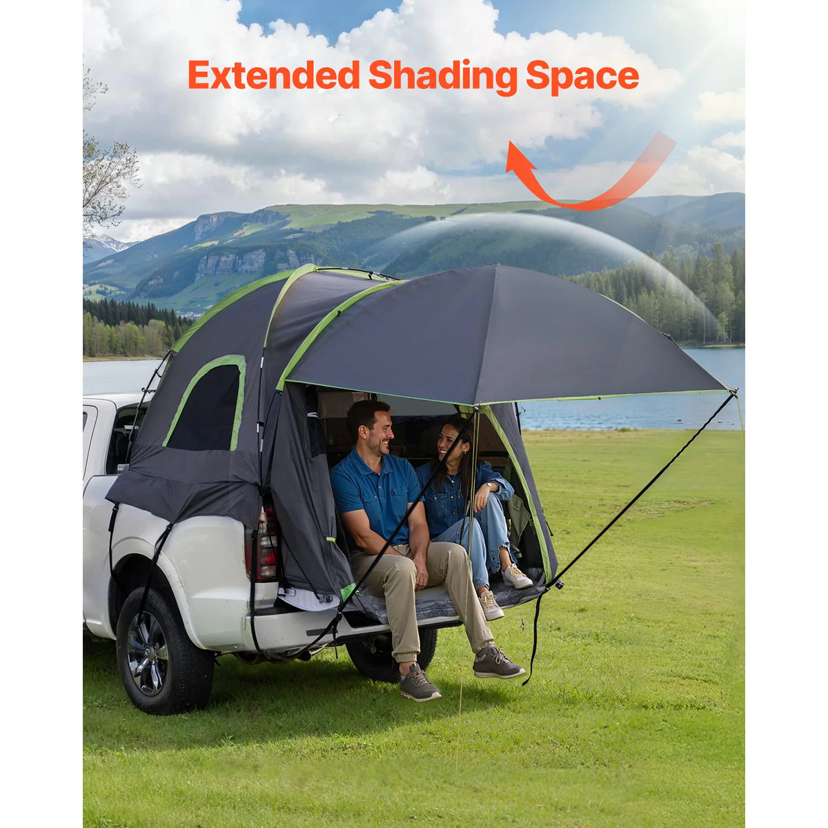 SucceBuy Pickup Truck Bed Tent With Awning For Camping