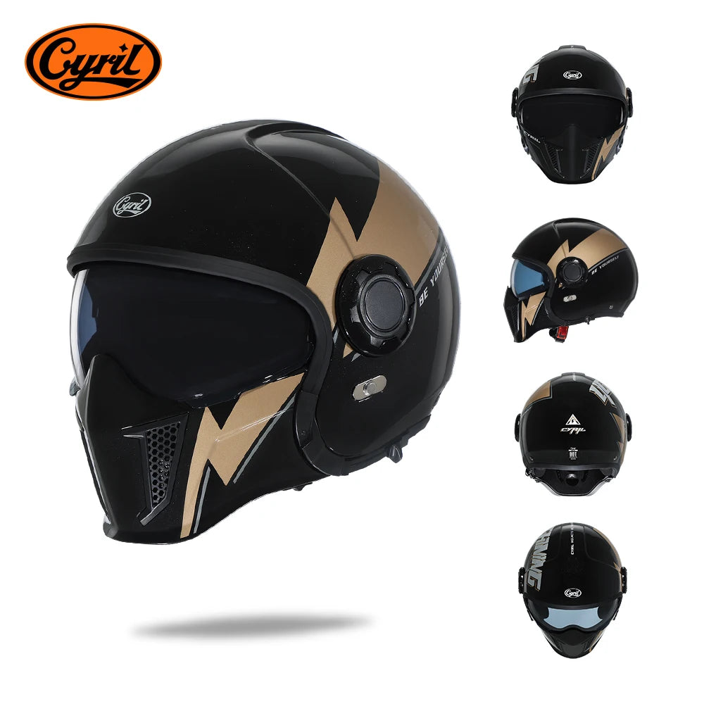 Cyril OP12A Modular Full Face Motorcycle Helmet With Dual Lens