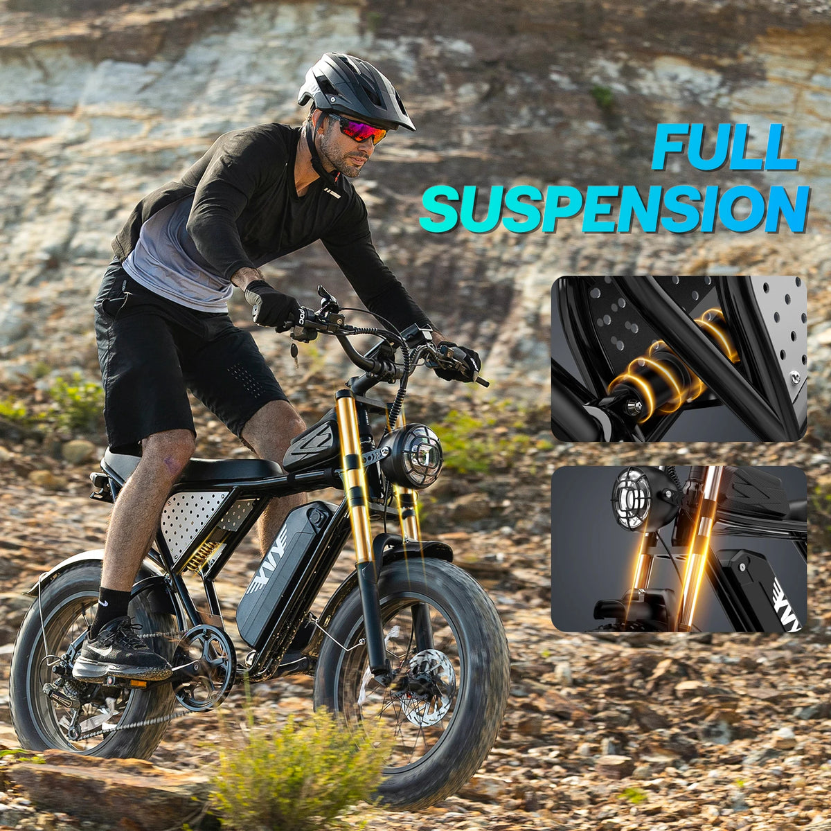 YVY K20 Lite 48V Durable Fat Tire Electric Mountain Bike