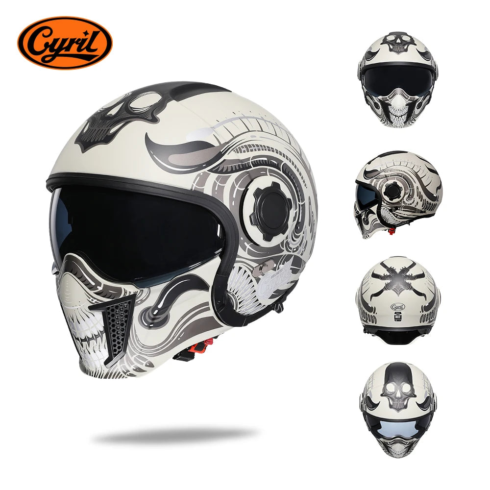Cyril OP12A Modular Full Face Motorcycle Helmet With Dual Lens