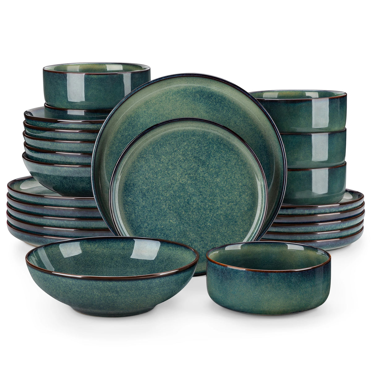 Malacasa Classic Stoneware Dinnerware Set For Home Dining