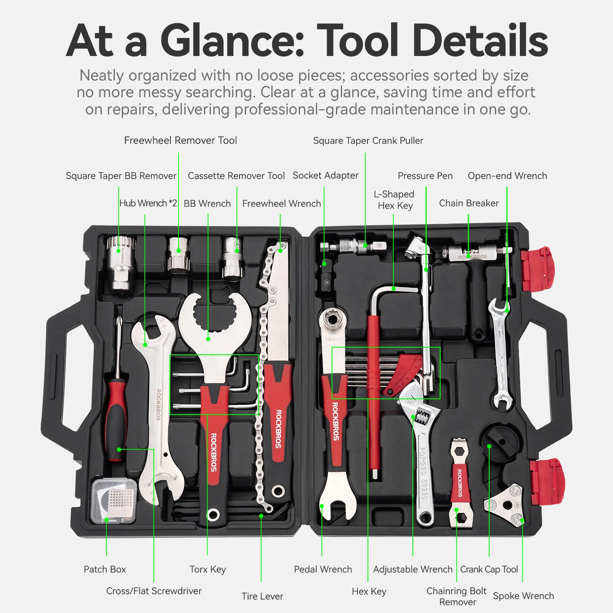 Rockbros 22 In 1 Multifunctional Bicycle Repair Tools Kit