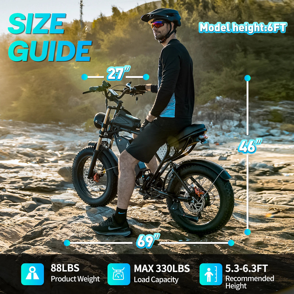 YVY K20 Lite 48V Durable Fat Tire Electric Mountain Bike