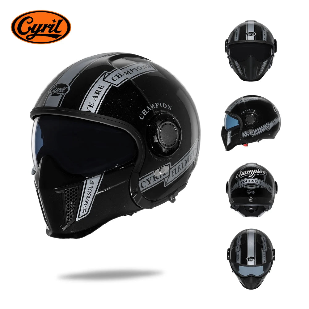 Cyril OP12A Modular Full Face Motorcycle Helmet With Dual Lens