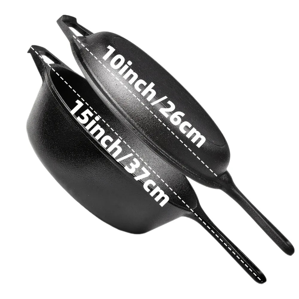 AEDG Cast Iron Skillet Set Three Piece Pre Seasoned Pans