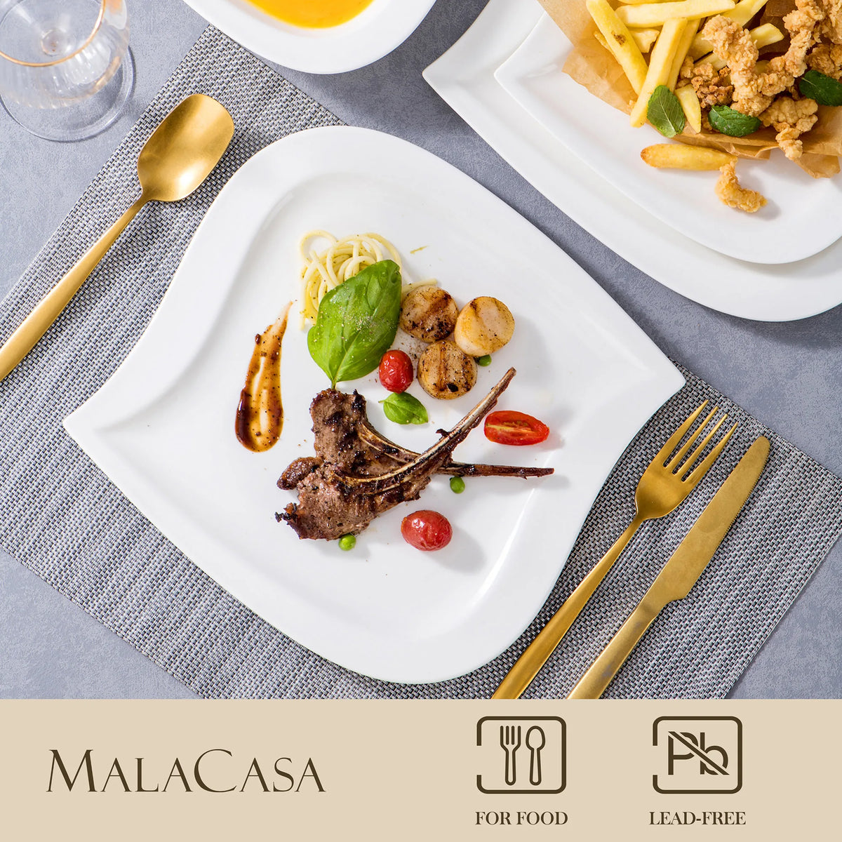 Malacasa Premium Porcelain Dinner Set Complete Tableware Collection