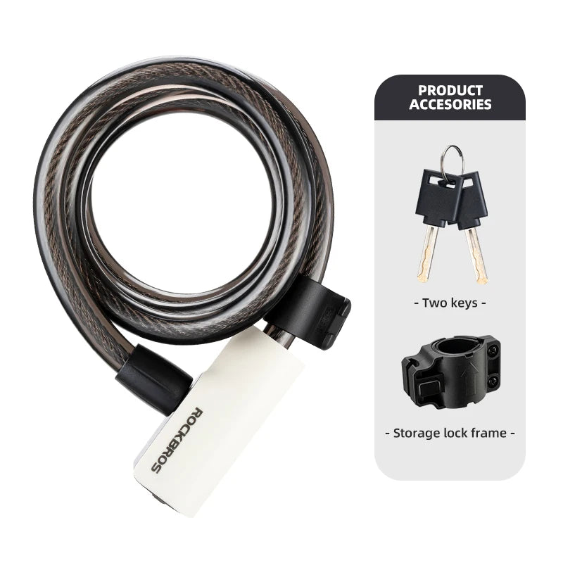 ROCKBROS Portable Anti Theft Cable Lock For Bikes And Scooters