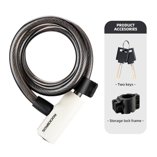 ROCKBROS Portable Anti Theft Cable Lock For Bikes And Scooters