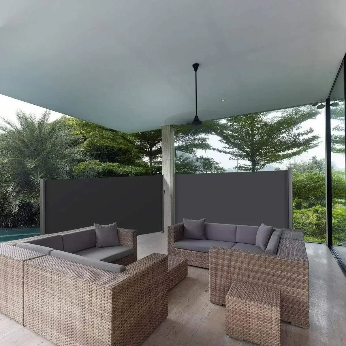Mvpower Retractable Side Awning Garden Privacy Divider