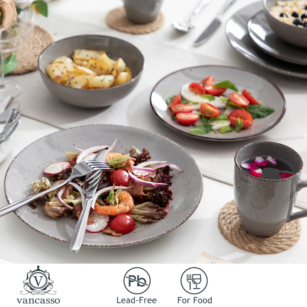 Malacasa Navia Ceramic Dinnerware Set Classic Tableware Collection