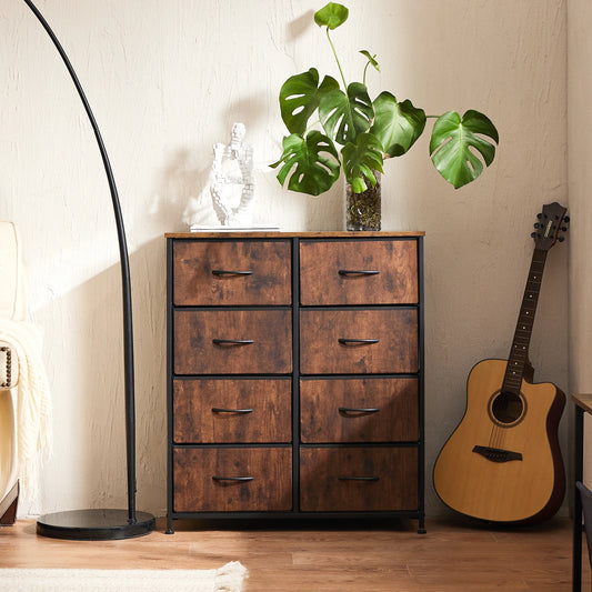 MCQ Fabric 8 Drawer Storage Cabinet Metal Modern Bedroom Nightstand