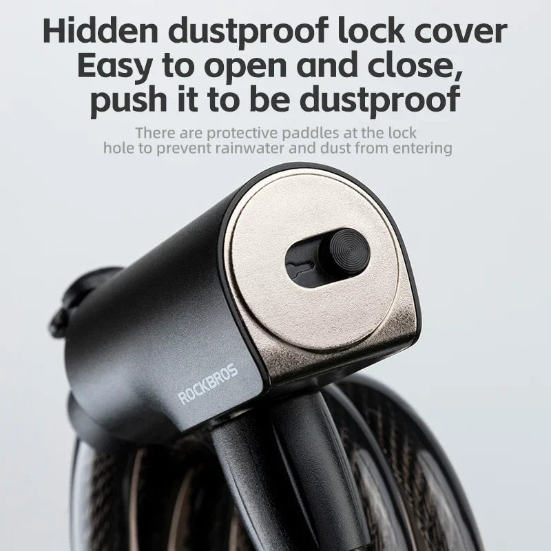 ROCKBROS Portable Anti Theft Cable Lock For Bikes And Scooters