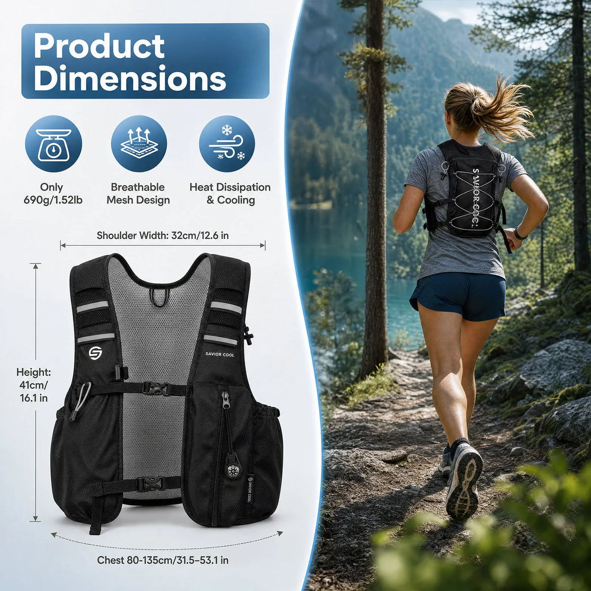 Snow Deer Tactical Cooling Vest With Integrated Water Bladder
