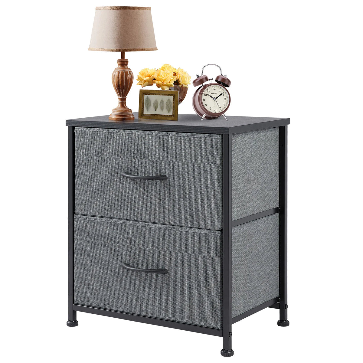 JHK Minimalist Nightstand Bedside Table With Storage Drawers