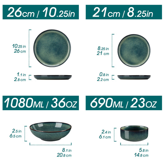Malacasa Classic Stoneware Dinnerware Set For Home Dining